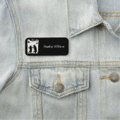 Zwei schwarze Silhouette tanzende Bären Bäume Owl  Namensschild (Beispiel)