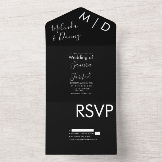 Zwei schwarze Typografie in einer Einladung (Innen Boden)