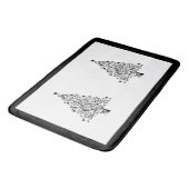 Zwei schwarze und weiße Minimalistische Weihnachts Badematte (Schrägansicht)