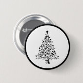 Zwei schwarze und weiße Minimalistische Weihnachts Button (Vorne & Hinten)