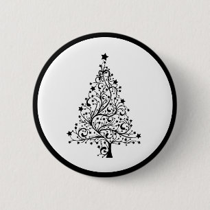 Zwei schwarze und weiße Minimalistische Weihnachts Button