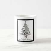 Zwei schwarze und weiße Minimalistische Weihnachts Kaffeetasse (Mittel)