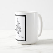 Zwei schwarze und weiße Minimalistische Weihnachts Kaffeetasse (VorderseiteRechts)