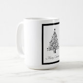 Zwei schwarze und weiße Minimalistische Weihnachts Kaffeetasse (Vorderseite Links)