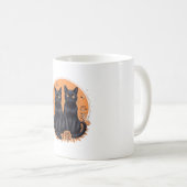 zwei Schwarzkatzen-Reto-lustige Katzengeschenk-Tas Kaffeetasse (VorderseiteRechts)