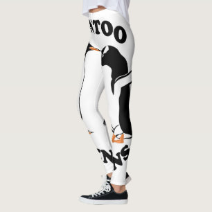 Zwei schwarzweiße Gentoo Penguins Leggings