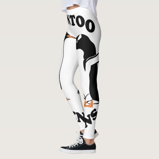 Zwei schwarzweiße Gentoo Penguins Leggings (Links)