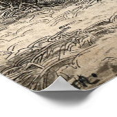 Zwei Schweine, die in Strohhalm in einem Außengebl Poster (Ecke)