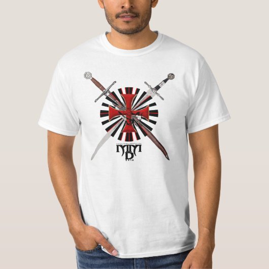 Zwei Schwerter mit Templerkreuz T-Shirt (Vorderseite)