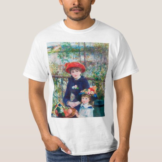 Zwei Schwestern (auf der Terrasse) Pierre Auguste  T-Shirt (Vorderseite)
