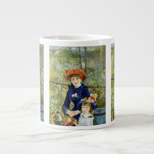 Zwei Schwestern (auf der Terrasse) von Pierre Reno Jumbo-Tasse (Vorderseite)