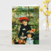 Zwei Schwestern (auf der Terrasse) von Pierre Reno Karte (Gelbe Blume)