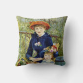 Zwei Schwestern (auf der Terrasse) von Pierre Reno Kissen (Rückseite)