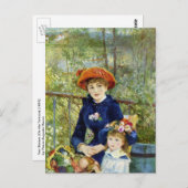 Zwei Schwestern (auf der Terrasse) von Pierre Reno Postkarte (Vorne/Hinten)