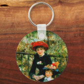 Zwei Schwestern (auf der Terrasse) von Pierre Reno Schlüsselanhänger (Vorderseite)
