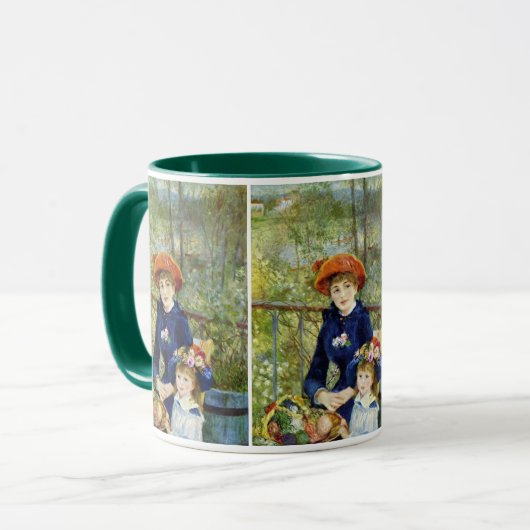 Zwei Schwestern (auf der Terrasse) von Pierre Reno Tasse (Vorderseite Links)