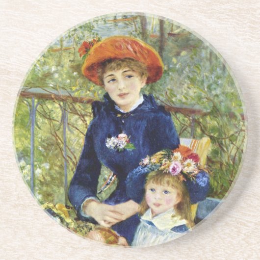 Zwei Schwestern (auf der Terrasse) von Pierre Reno Untersetzer (Vorne)