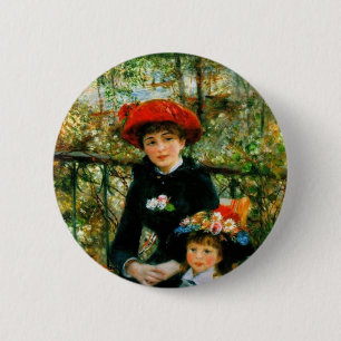 Zwei Schwestern Auf der Terrasse von Renoir Button