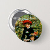 Zwei Schwestern Auf der Terrasse von Renoir Button (Vorne & Hinten)