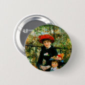 Zwei Schwestern Auf der Terrasse von Renoir Button (Vorne & Hinten)