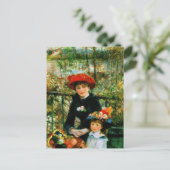 Zwei Schwestern auf der Terrasse von Renoir Postca Postkarte (Stehend Vorderseite)