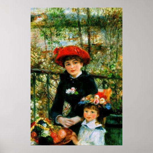 Zwei Schwestern Auf der Terrasse von Renoir Poster (Vorne)