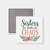 Zwei Schwestern, ein Chaos Magnet (Vorderseite/Rückseite)