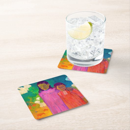 Zwei Schwestern, Gauguin Rechteckiger Pappuntersetzer (Vor Ort)