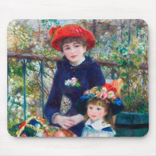 Zwei Schwestern - Renoir Impressionist Malerei 188 Mousepad (Vorne)