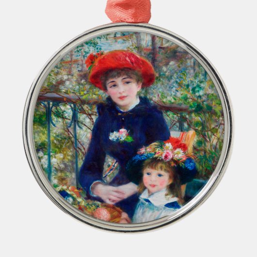 Zwei Schwestern - Renoir Impressionist Malerei 188 Ornament Aus Metall (Vorne)