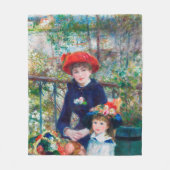 Zwei Schwestern - Renoir-Impressionist Malerei Fleecedecke (Vorderseite)