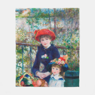 Zwei Schwestern - Renoir-Impressionist Malerei Fleecedecke