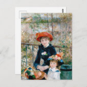 Zwei Schwestern - Renoir-Impressionist Malerei Postkarte (Vorne/Hinten)