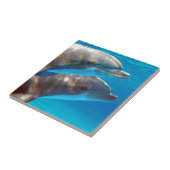 Zwei schwimmende Delphine Fliese (Seite)