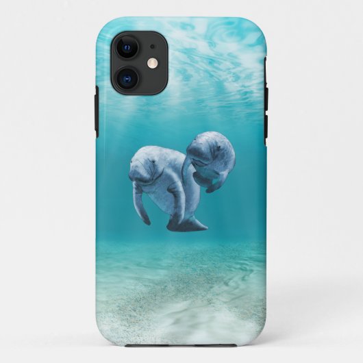 Zwei schwimmende Manatis Case-Mate iPhone Hülle (Rückseite)