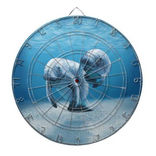 Zwei schwimmende Manatis Dartscheibe (vorne)