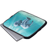 Zwei schwimmende Manatis Laptopschutzhülle (Vorne Knopf)
