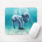 Zwei schwimmende Manatis Mousepad (Mit Mouse)