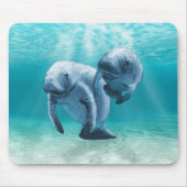Zwei schwimmende Manatis Mousepad (Vorne)