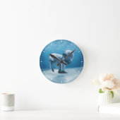 Zwei schwimmende Manatis Runde Wanduhr (Zuhause)