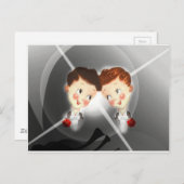 Zwei schwule Männer paaren in Tuxedos Adortable Vi Postkarte (Vorne/Hinten)