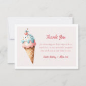 Zwei Scoops Eiscreme Twins Kinderdusche Dankeskarte (Vorderseite)