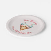 Zwei Scoops Eiscreme Twins Kinderdusche Pappteller (Schrägansicht)