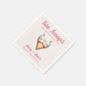 Zwei Scoops Eiscreme Twins Kinderdusche Serviette (Ecke)