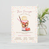 Zwei Scoops sind besser als eine Zehn Babydusche Einladung (Stehend Vorderseite)