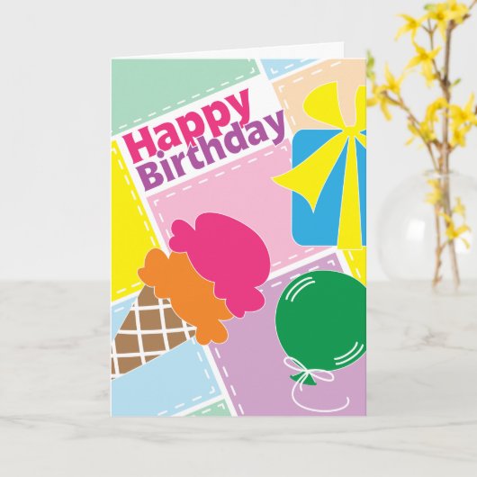 Zwei Scoops sind besser als einer! - Geburtskarte Karte (Gelbe Blume)