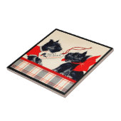 Zwei Scottie Dog Sm. (4,25" x 4,25") Keramik Fliese (Seite)