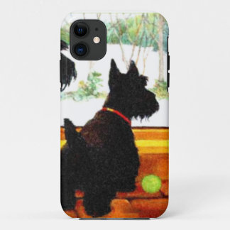 Zwei Scottie-Hunde warteten Weihnachtsmann iPhone 11 Hülle