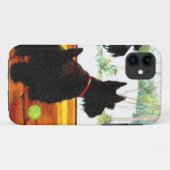Zwei Scottie-Hunde warteten Weihnachtsmann Case-Mate iPhone Hülle (Rückseite (Horizontal))