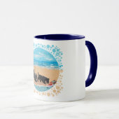 Zwei Scotties am Strand Tasse (VorderseiteRechts)